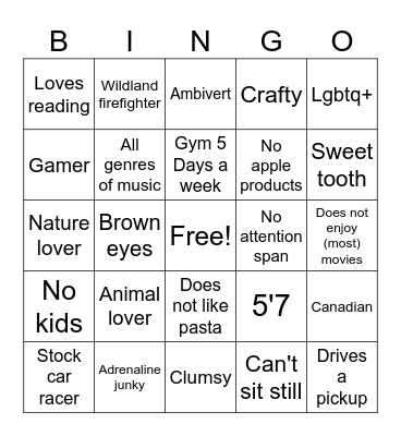 How alike are we? Bingo Card