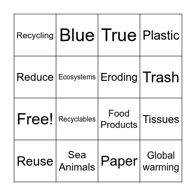 Recycling Bingo Card
