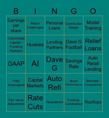 Q4 Earnings Call Bingo Card