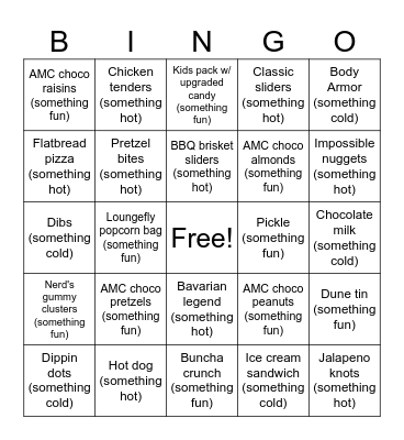 AMC BINGO Card