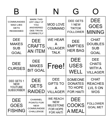 COMMUNIDEE'S BINGO disney Bingo Card
