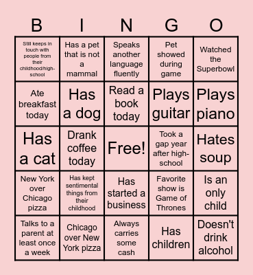 GPLM Team Bingo Card