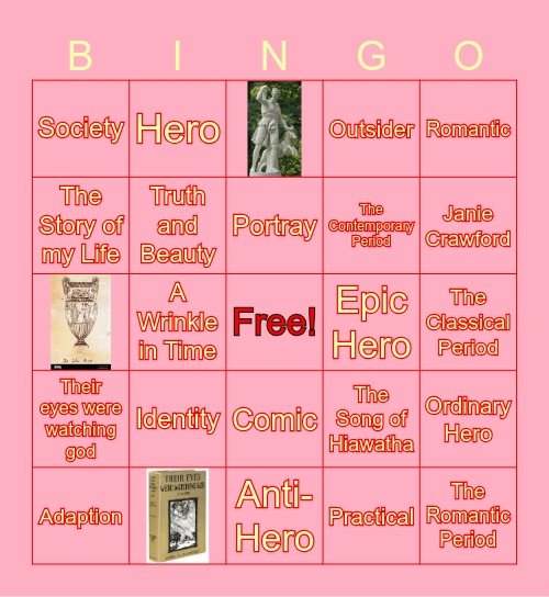 Hero's Across Time Bingo Card