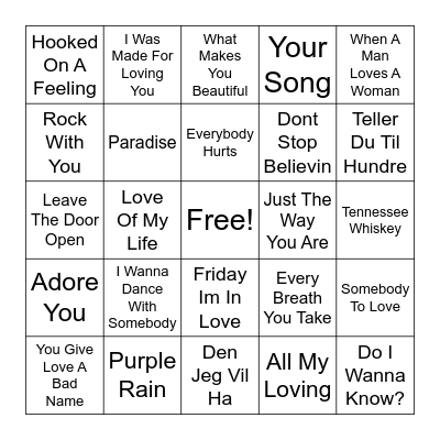 Valentines Bingo Card