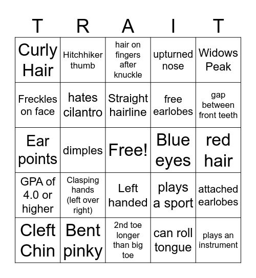 MOSLEY TRAIT Bingo Card