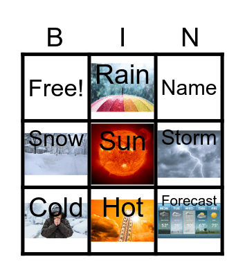 Weather Bingo Card