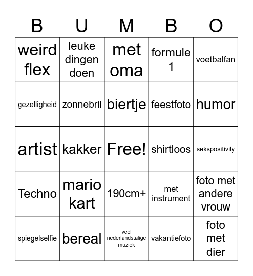 Katpatat Bumble Bingo Card