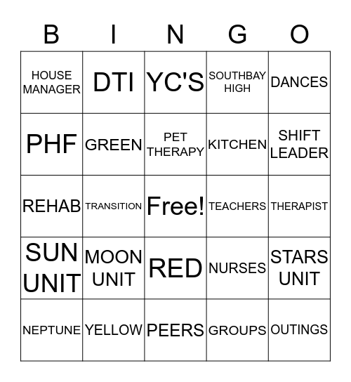 GROUP Bingo Card