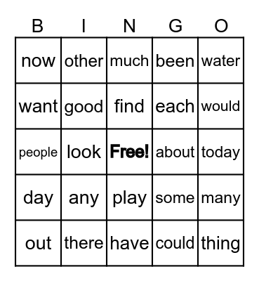Gael's Bingo Game Bingo Card