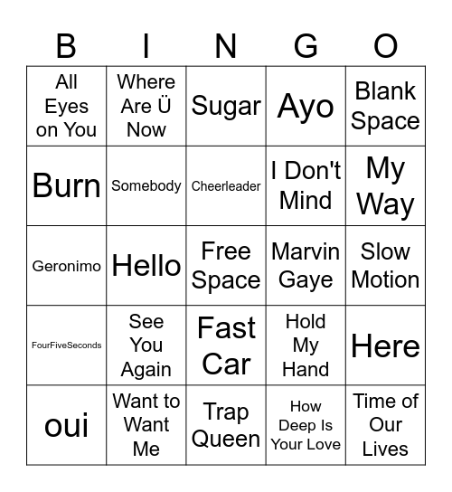 2015 Bingo Card