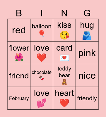 🩷 Valentine's day 🩷 Bingo Card