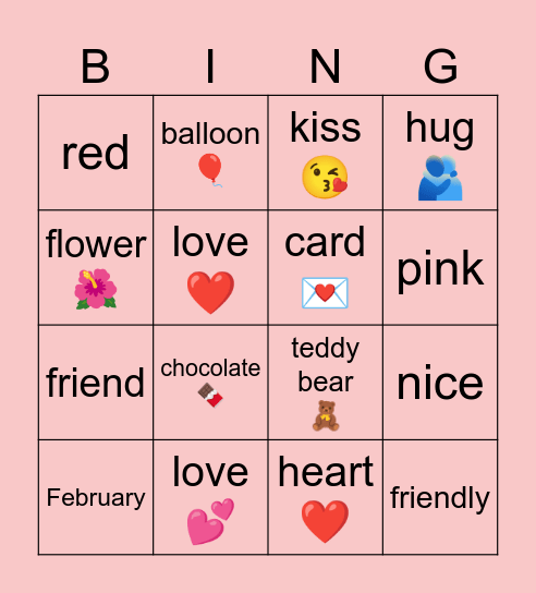 🩷 Valentine's day 🩷 Bingo Card