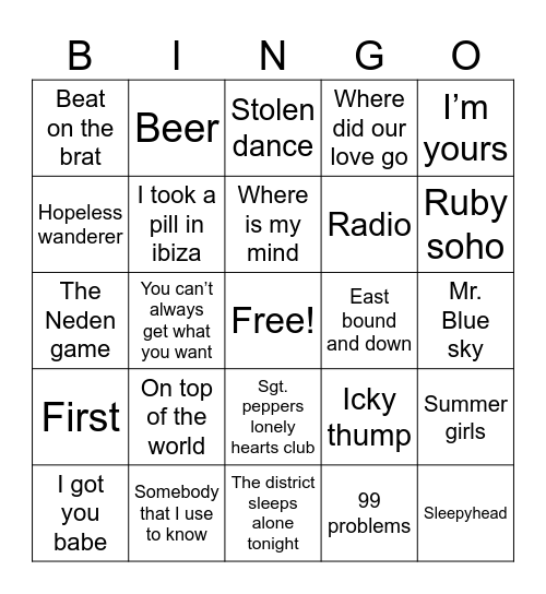 Bingo 5 Bingo Card