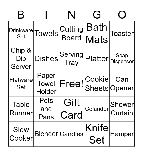 Chris & Megan's Shower Bingo Card