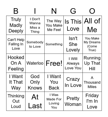 Valentine's Day <3 Bingo Card