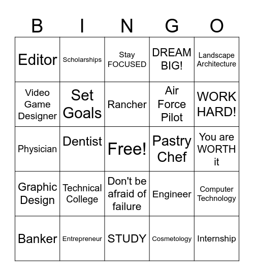 March to SUCCESS Bingo Card
