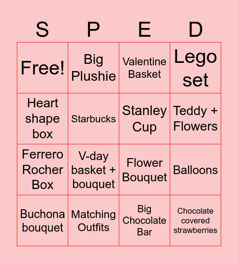 Valentine 2024 Bingo Card