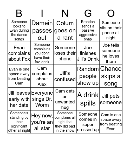 Party Bingo Card