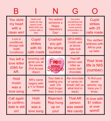 Valentine's Day Bingo Card