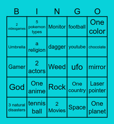 Rhulz list Bingo Card