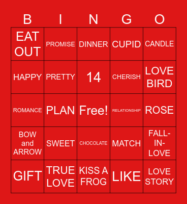 Valentine's Day BINGO Card