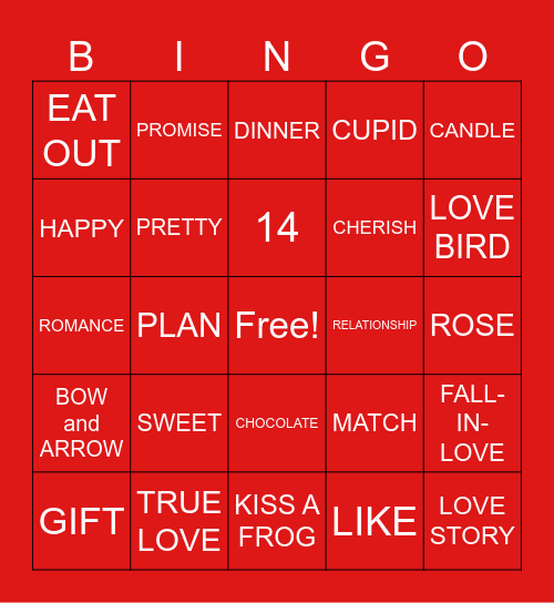 Valentine's Day BINGO Card