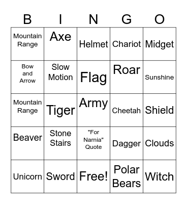 Video Bingo Card