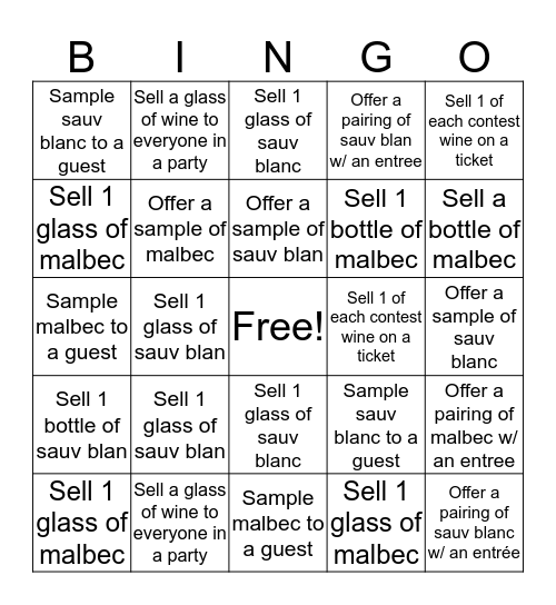 Layer Cake Bingo Card