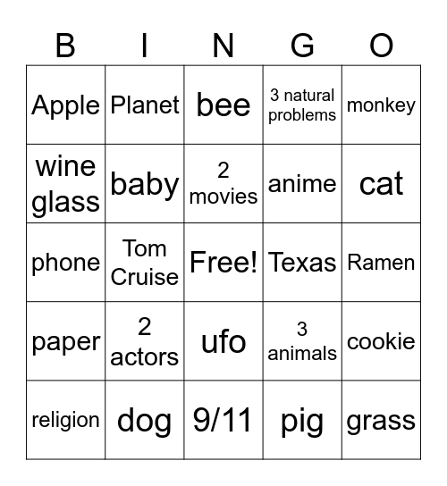 Infinite Craft Bingo Card