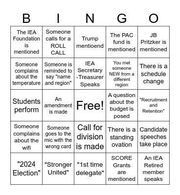 IEA/RA 2024 Bingo Card