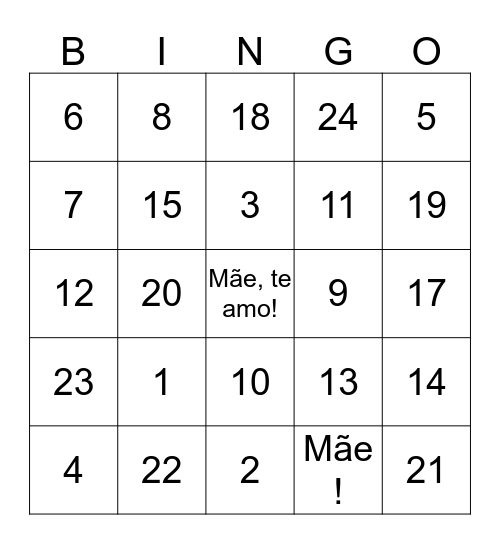 Turco Libanês lhe deseja muita sorte ! Bingo Card