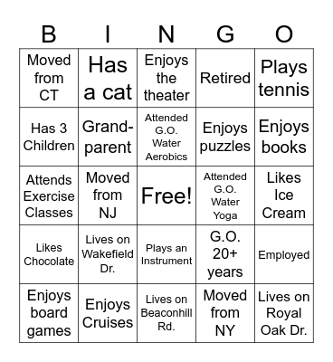 GO BINGO Card