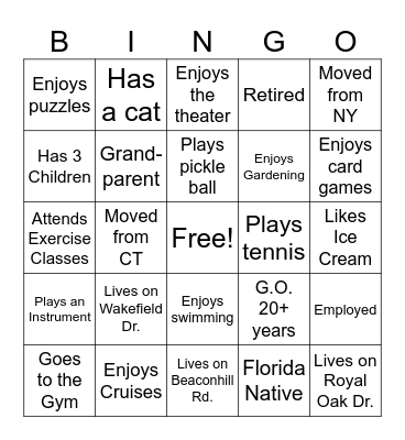 GO BINGO Card