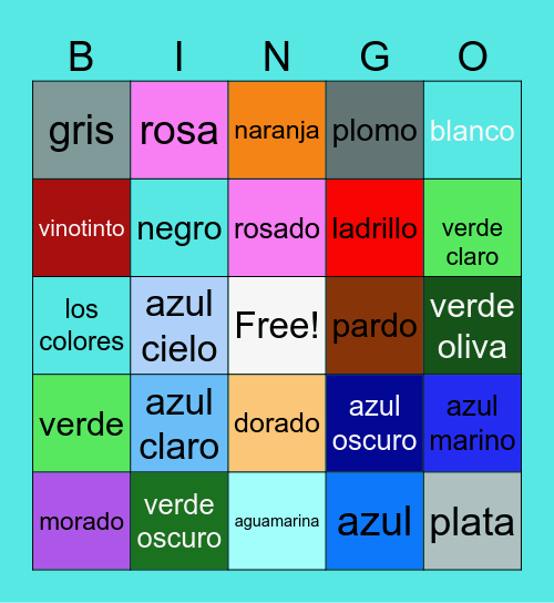 LOS COLORES Bingo Card