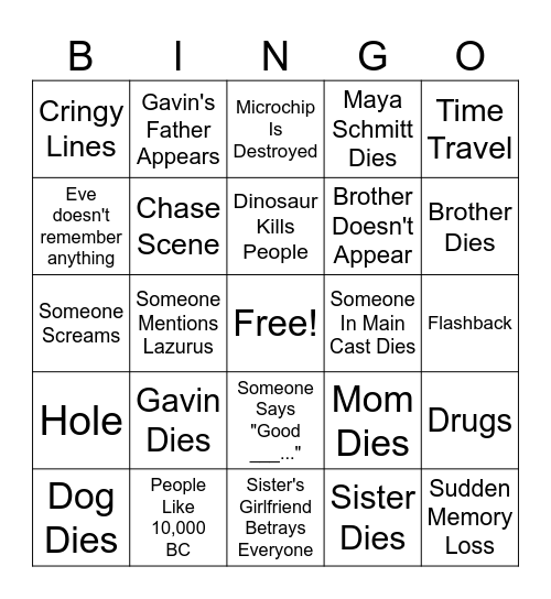 LA BREA FINALE Bingo Card