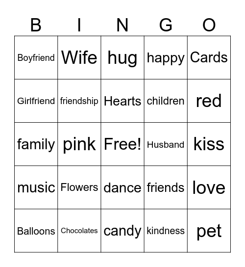 Valentine's Day Bingo Card