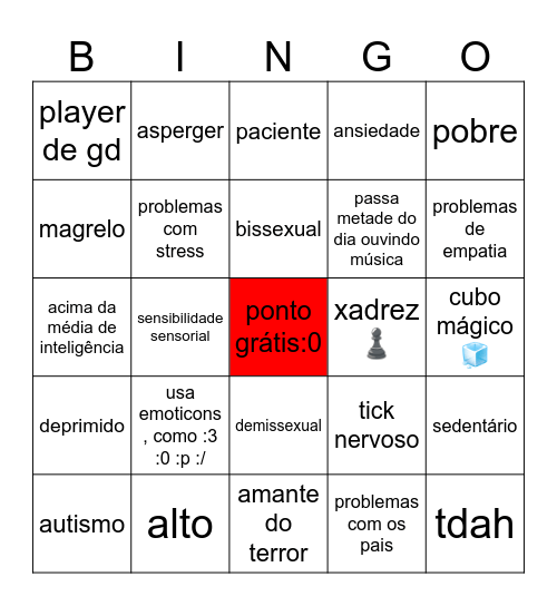 rhianN:3 Bingo Card