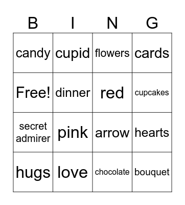 Valentine's Day Bingo Card