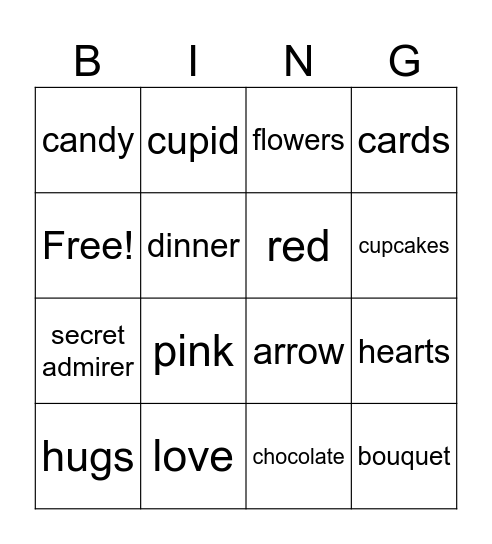 Valentine's Day Bingo Card