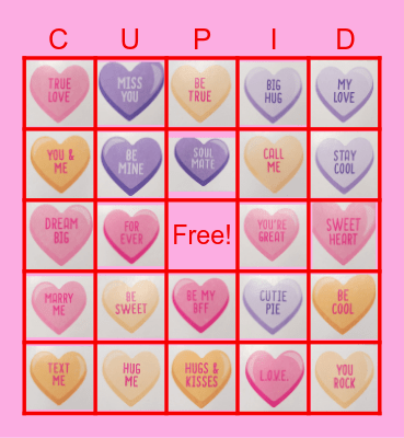 Valentine's Day Bingo Card