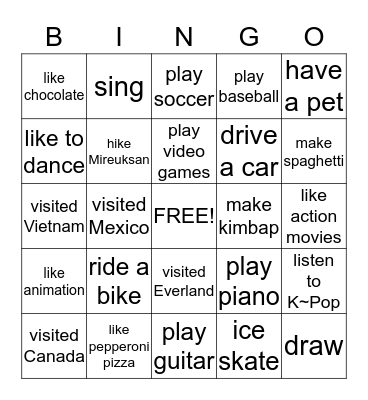 How about you? ? ? Bingo Card