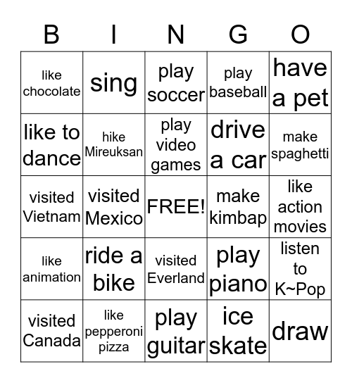 How about you? ? ? Bingo Card