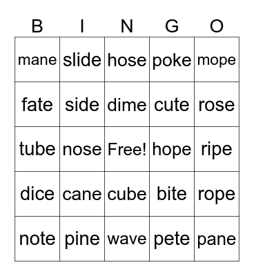 Magic e Bingo Card