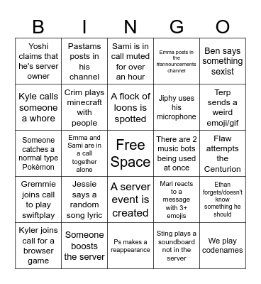 The Ocean Bingo Card Bingo Card