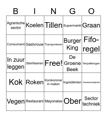 Food 4 ever Bingo Card