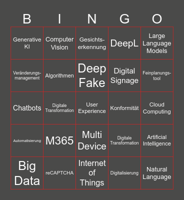 DIGI Bingo Card