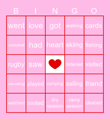 Happy Valentine's Day Bingo Card