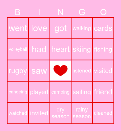 Happy Valentine's Day Bingo Card