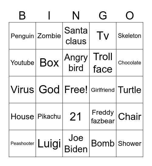 Stupid random bingo Card