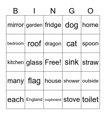 Grade 5 Bingo Card